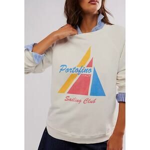 Free People Cream Sailing Club Sweatshirt